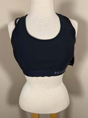 Under Armour Women's Mid Crossback Strappy Sports Bra - Black